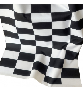 Látka do exteriéru na zahradné lehátka a húpacie siete, farba Bielo-Čierna Šachovnica 5x10 cm