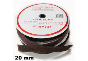 Páska na suchý zips (set) - Hnedá 20 mm x 25 m