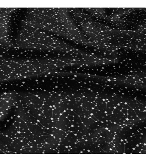 Bavlnená látka vzor galaxia na čiernom podklade, metráž 160 cm      