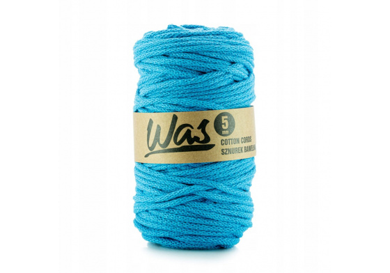 Bavlnená šnúra 5 mm, 100 m, farba modrá 280