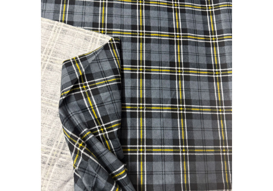 Bavlněná flanelová látka vzor kostka šedá 8x8 cm