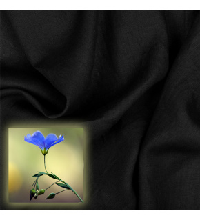 Ľanová prírodná látka Oskar farba čierna 265 gr 