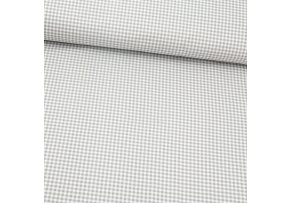 Bavlnená látka, vzor kocka 4mm, farba šedá, metráž 160 cm Bavlnená látka, vzor kocka 4mm, farba šedá, metráž 160 cm