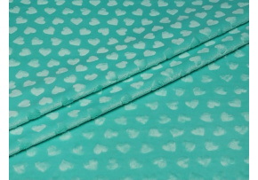 Minky srdiečka farba tm. mentolová 