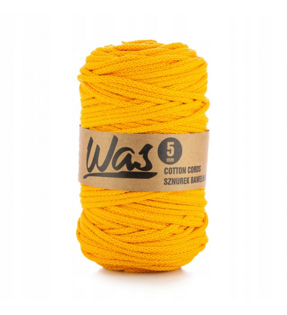 Bavlnená šnúra 5 mm, 100 m, tmavo- žltá 070