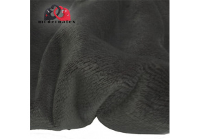 Jednofarebná látka Minky mikroplyš farba čierna 