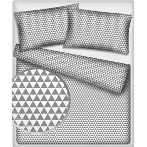 Bavlnená látka vzor trojuholníky šedé, metráž 160 cm