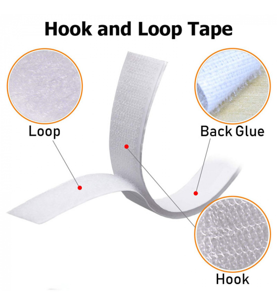 Pásek na suchý zip s lepidlem bílý 30  mm
