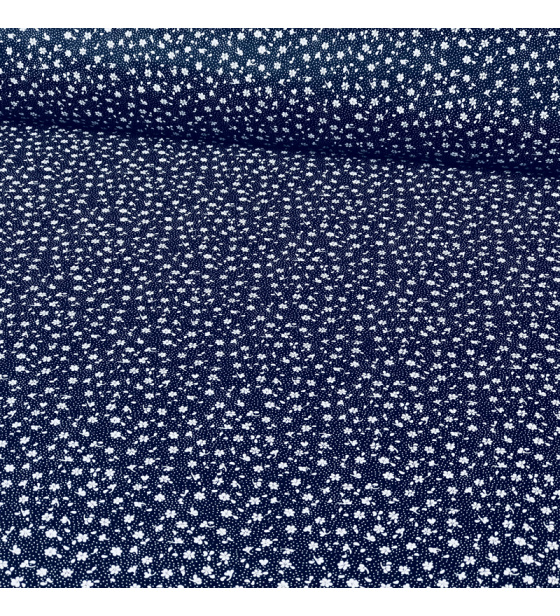 Dekorační dětská bavlněná látka vzor mini kytičky na granátovém