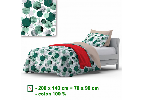 Bavlnené obliečky na zips, farba Tyrkysová, 140x200 cm 