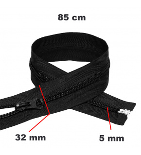 Zips špirálový, farba čierna 32 mm, dĺžka 85 cm