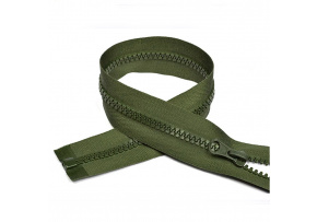 Zips khaki kosticový deliteľný 5 mm, dĺžka 85 cm