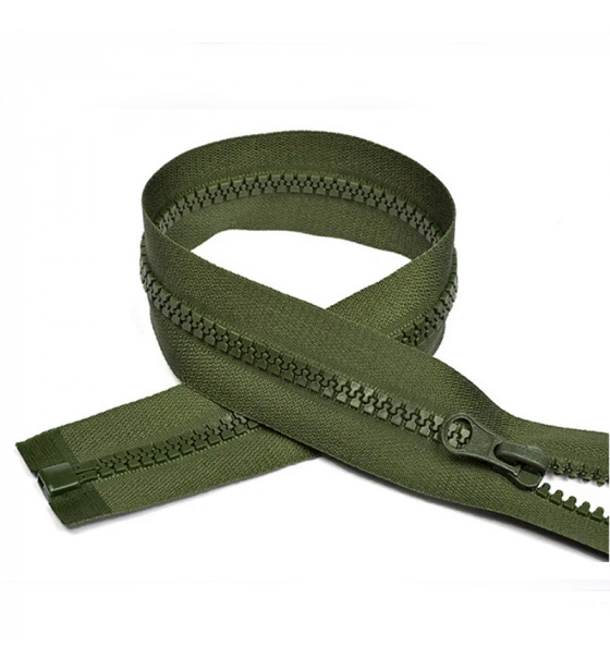 Zips khaki kosticový deliteľný 5 mm, dĺžka 85 cm
