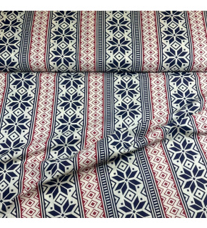 Vianočný vzor bavlnenej látky Vianoce na granátovom, metráž 160 cm