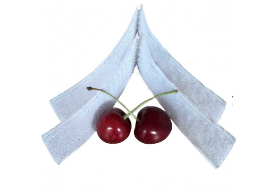 Pásik na suchý zips s lepidlom, farba Biela 2x20 cm, šírka 25 mm