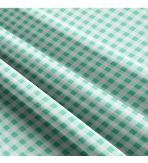 Bavlnená látka, vzor kocka 282, farba mentolová, metráž 150 cm                   