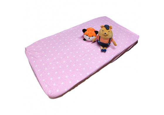 Detská bavlnená plachta do postieľky na gumu 120x60 cm vzor hviezdy