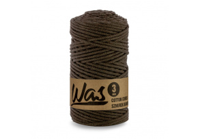 Bavlnená šnúra 3mm, 100m, farba tm. hnedá 
