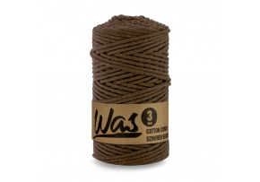 Bavlnená šnúra 3mm, 100m, farba hnedá 