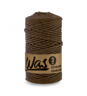 Bavlnená šnúra 3mm, 100m, farba hnedá 