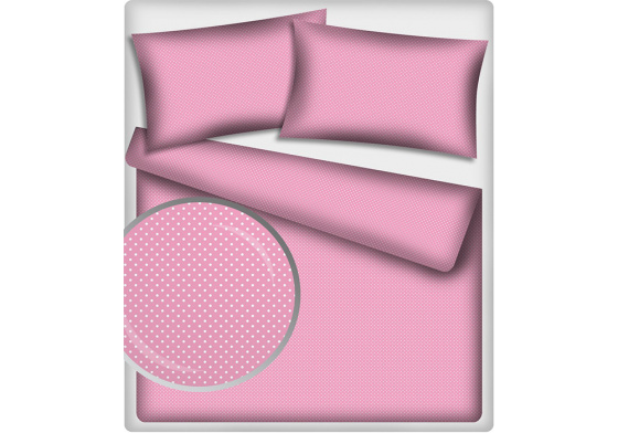 Dětské bavlněné látky vzor Puntík 4 mm růžový podklad, metráž