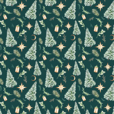 Vianočný vzor bavlnenej látky Vianoce 05, farba zelená, metráž 160 cm 