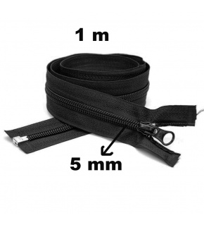 Zips špirálový, farba čierna 5 mm, dĺžka 100 cm