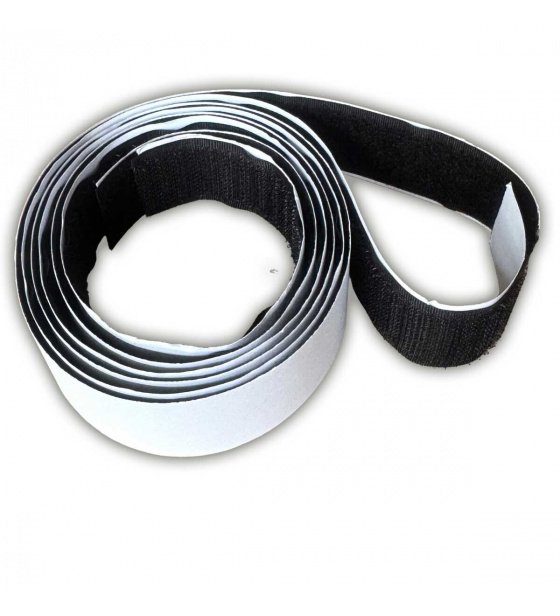 Pásik na suchý zips s lepidlom, farba Černá 50 cm, šírka 25 mm