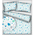 Bavlnená látka 479, vzor valentínky, farba modrá, metráž 160 cm     