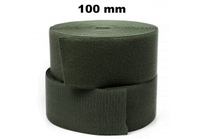 Pásik na suchý zips našívací, set háčika a slučky, farba khaki 100 mm x 25 bm