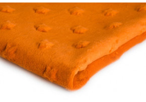 Látka Minky mikroplyš hviezdy, farba pomarančová 26 Látka Minky mikroplyš hviezdy, farba pomarančová 26