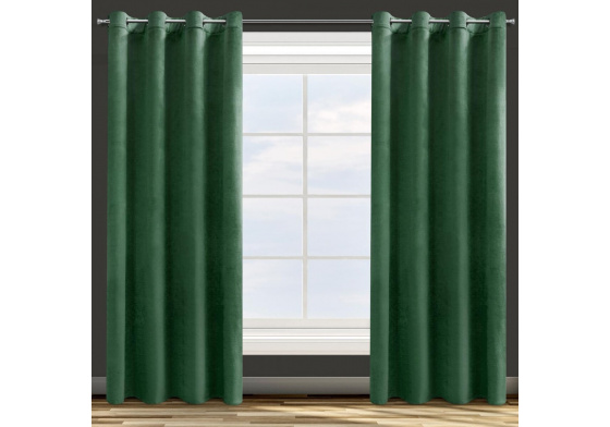 Jednobarevné závěs s průchodkami TM ZELENÝ 140x250 cm