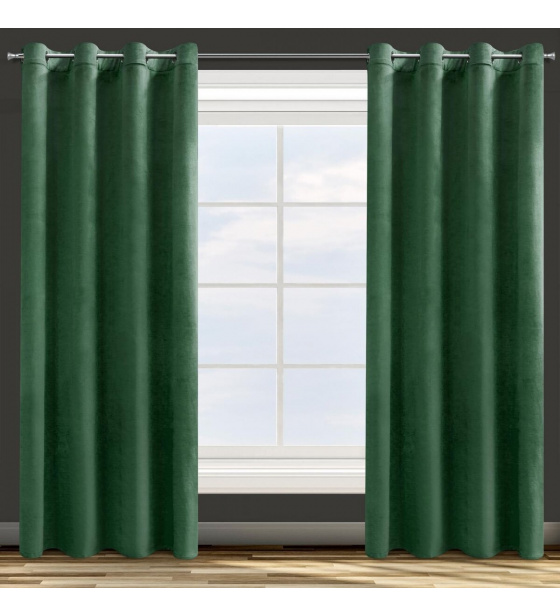 Jednobarevné závěs s průchodkami TM ZELENÝ 140x250 cm