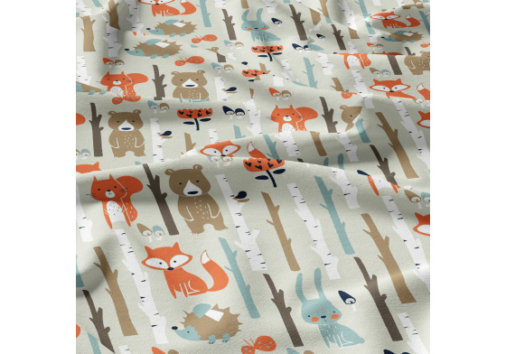 Bavlněné látky, metráž. Zvířátka na Béžovém