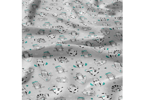  Bavlnená látka vzor leopold na šedom podklade, metráž 160 cm     