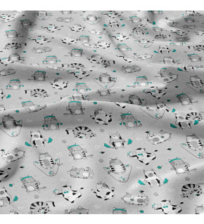  Bavlnená látka vzor leopold na šedom podklade, metráž 160 cm     