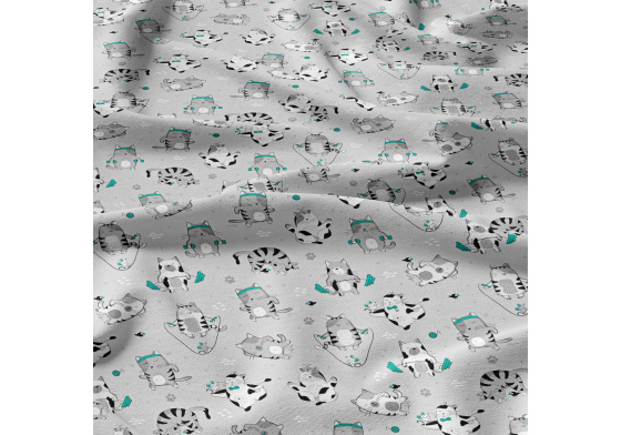  Bavlnená látka vzor leopold na šedom podklade, metráž 160 cm     