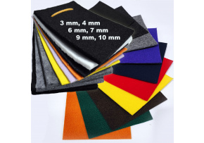 Vzorkovník látok, filc Technický 3-10 mm 500-1200 gr/m2 Vzorkovník látok, filc Technický 3-10 mm 500-1200 gr/m2