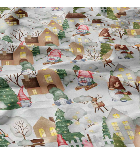 Vianočný vzor bavlnenej látky Vianočný Čas, metráž 160 cm