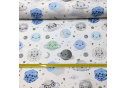 Tkanina bawełniana wzór Świat Planet niebiesky