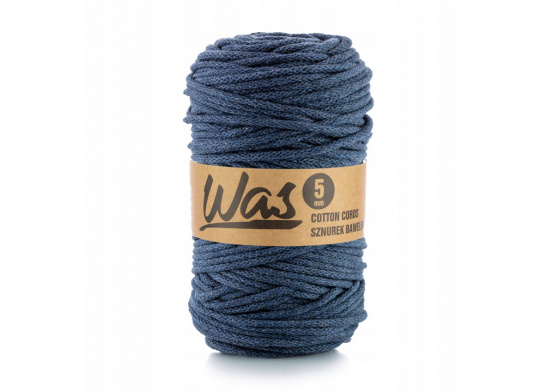Bavlnená šnúra 5 mm, 100 m, farba denim 310