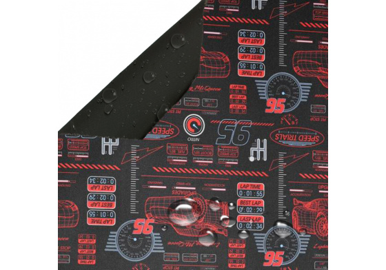 Nepremokavá látka Kodura Auta, farba Černá, metráž 150 cm