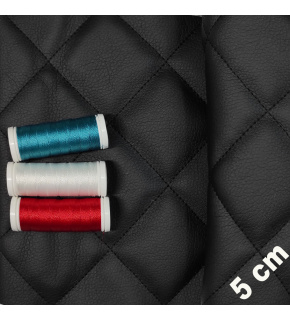 Ekokoža farba čierno - čierna prešívaná niťami, koženka , metráž 145 cm Ekokoža farba čierno - čierna prešívaná niťami, koženka , metráž 145 cm