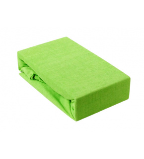 Jersey prestieradlo s gumičkou 90x200 cm, farba Zelená