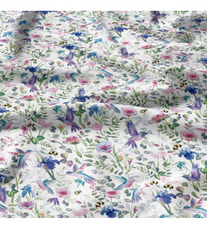 Bavlnená látka, vzor Žluva na bielom podklade, metráž 160 cm 