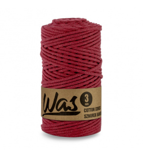 Bavlnená šnúra 3mm, 100m, farba bordová 