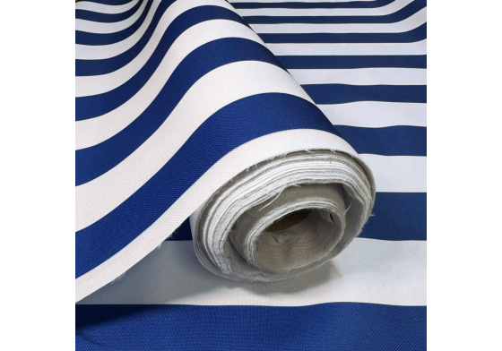 Venkovní látka na zahradní lehátka a houpací sítě barva bílo-chabrová, 5 cm