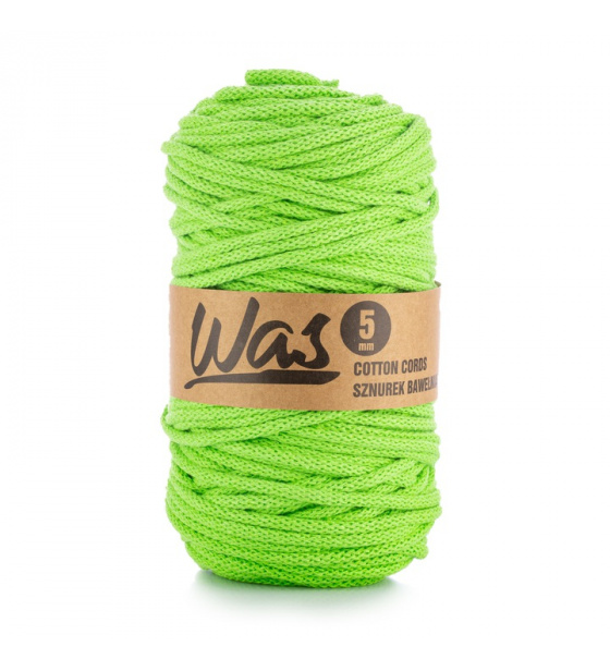 Bavlnená šnúra 5 mm, 100 m, farba svetlo- zelená 200