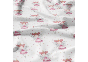 Bavlněná látka vzor malenka na bílém 90 cm