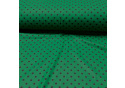 Dětské bavlněné látky, metráž. Puntík 10 mm, Černý na Zeleném